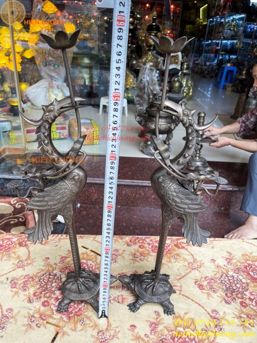 Bộ Ngũ Sự Đỉnh Sòi Cao 60cm Bằng Đồng Hun Giả Cổ