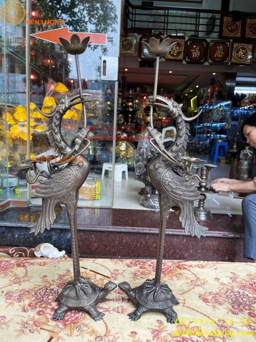 Bộ Ngũ Sự Đỉnh Sòi Cao 60cm Bằng Đồng Hun Giả Cổ