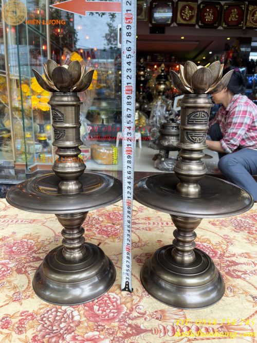 Bộ Ngũ Sự Đỉnh Sòi Cao 60cm Bằng Đồng Hun Giả Cổ
