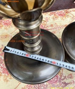 Bộ Ngũ Sự Đỉnh Sòi Cao 60cm Bằng Đồng Hun Giả Cổ