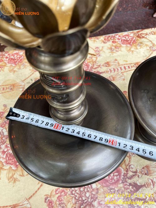 Bộ Ngũ Sự Đỉnh Sòi Cao 60cm Bằng Đồng Hun Giả Cổ
