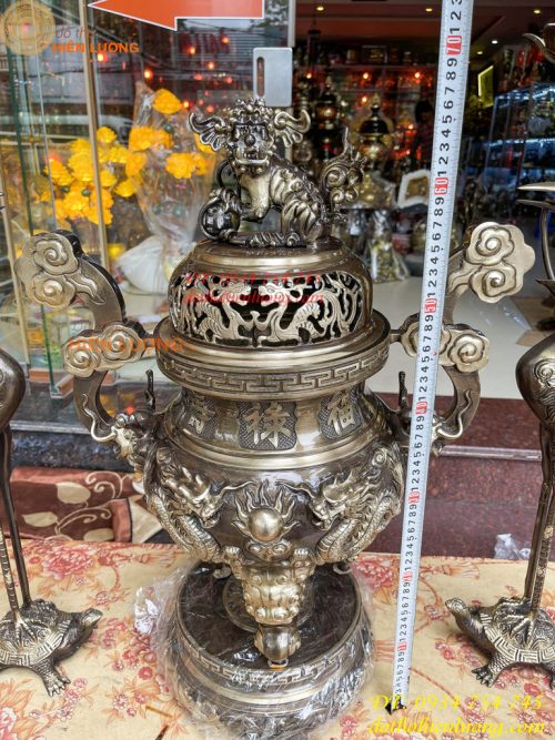 Bộ Ngũ Sự Đỉnh Rồng Cao 65cm Bằng Đồng Hai Công Nghệ