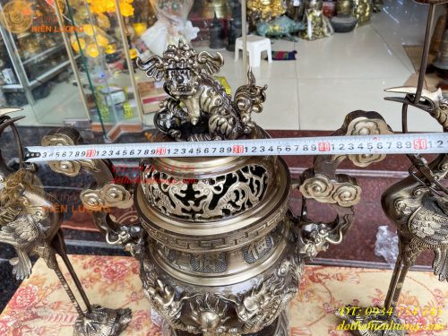 Bộ Ngũ Sự Đỉnh Rồng Cao 65cm Bằng Đồng Hai Công Nghệ