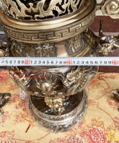 Bộ Ngũ Sự Đỉnh Rồng Cao 65cm Bằng Đồng Hai Công Nghệ