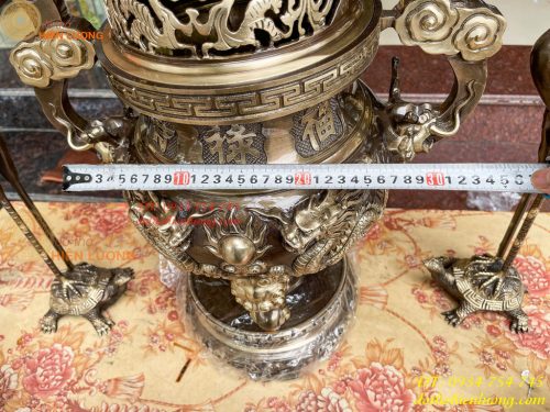 Bộ Ngũ Sự Đỉnh Rồng Cao 65cm Bằng Đồng Hai Công Nghệ