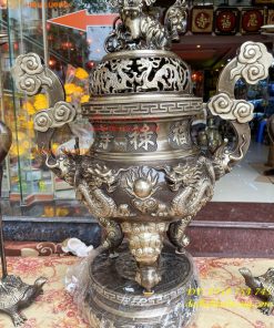 Bộ Ngũ Sự Đỉnh Rồng Cao 65cm Bằng Đồng Hai Công Nghệ