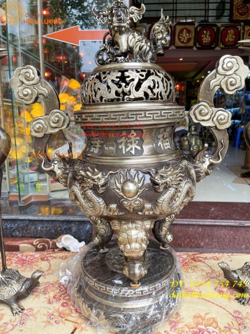 Bộ Ngũ Sự Đỉnh Rồng Cao 65cm Bằng Đồng Hai Công Nghệ