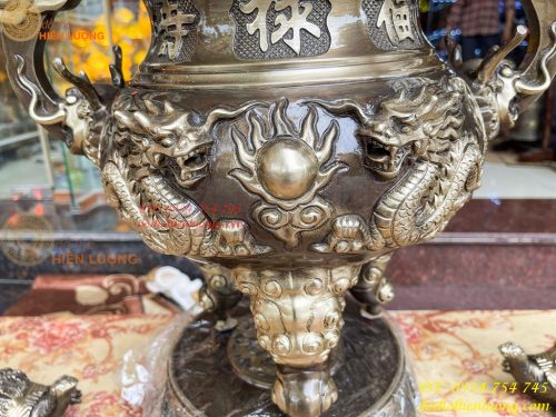 Bộ Ngũ Sự Đỉnh Rồng Cao 65cm Bằng Đồng Hai Công Nghệ