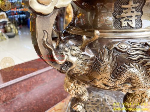 Bộ Ngũ Sự Đỉnh Rồng Cao 65cm Bằng Đồng Hai Công Nghệ