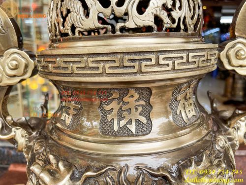 Bộ Ngũ Sự Đỉnh Rồng Cao 65cm Bằng Đồng Hai Công Nghệ