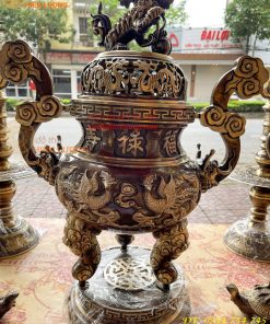 Bộ Ngũ Sự Đỉnh Rồng Cao 65cm Bằng Đồng Hai Công Nghệ