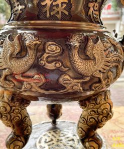 Bộ Ngũ Sự Đỉnh Rồng Cao 65cm Bằng Đồng Hai Công Nghệ