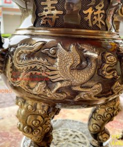 Bộ Ngũ Sự Đỉnh Rồng Cao 65cm Bằng Đồng Hai Công Nghệ