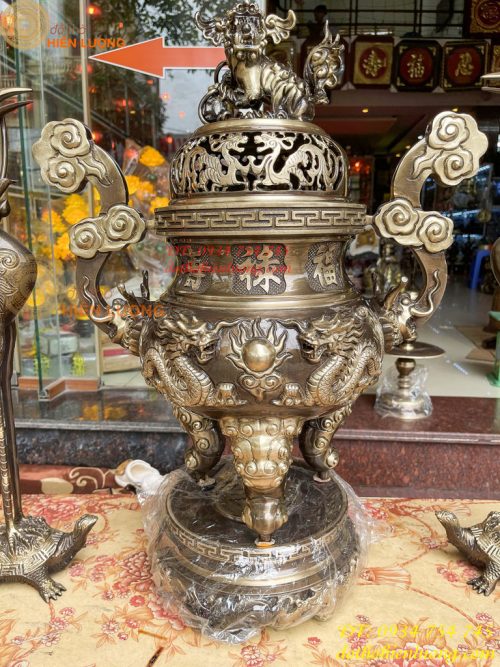 Bộ Ngũ Sự Đỉnh Rồng Cao 65cm Bằng Đồng Hai Công Nghệ