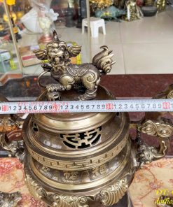 Bộ Ngũ Sự Đỉnh Sòi Cao 55cm Bằng Đồng Hai Công Nghệ