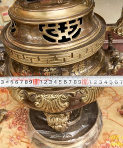 Bộ Ngũ Sự Đỉnh Sòi Cao 55cm Bằng Đồng Hai Công Nghệ