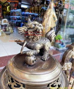 Bộ Ngũ Sự Đỉnh Sòi Cao 55cm Bằng Đồng Hai Công Nghệ