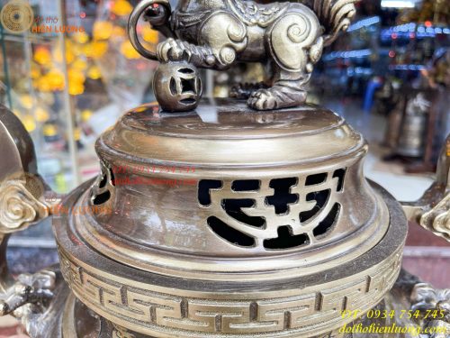 Bộ Ngũ Sự Đỉnh Sòi Cao 55cm Bằng Đồng Hai Công Nghệ