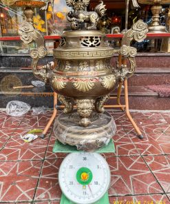 Bộ Ngũ Sự Đỉnh Sòi Cao 55cm Bằng Đồng Hai Công Nghệ