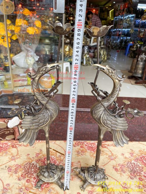 Bộ Ngũ Sự Đỉnh Sòi Cao 55cm Bằng Đồng Hai Công Nghệ