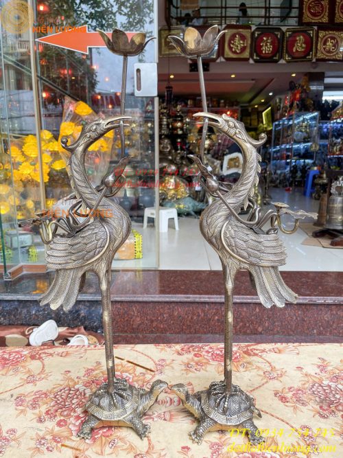 Bộ Ngũ Sự Đỉnh Sòi Cao 55cm Bằng Đồng Hai Công Nghệ
