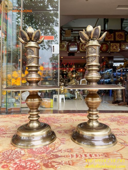 Bộ Ngũ Sự Đỉnh Sòi Cao 55cm Bằng Đồng Hai Công Nghệ