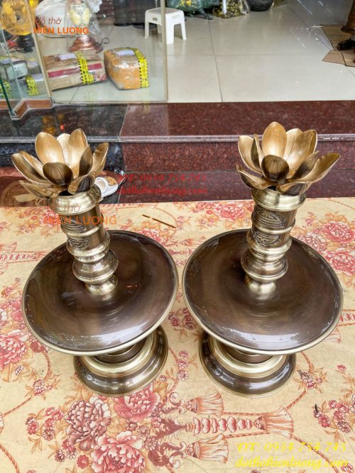 Bộ Ngũ Sự Đỉnh Sòi Cao 55cm Bằng Đồng Hai Công Nghệ