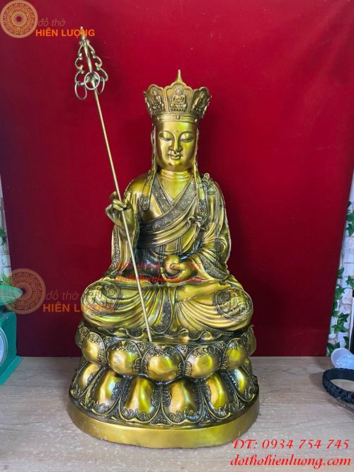 Tượng Địa Tạng Bồ Tát Cao 70cm Bằng Đồng