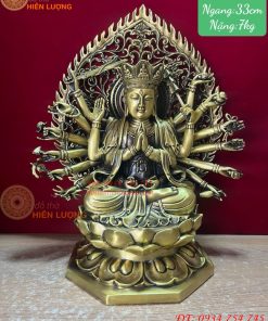Tượng Phật Chuẩn Đề Cao 42cm Bằng Đồng Vàng