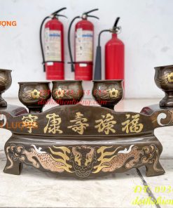 Ngai Thờ 5 Chén Khảm Tam Khí