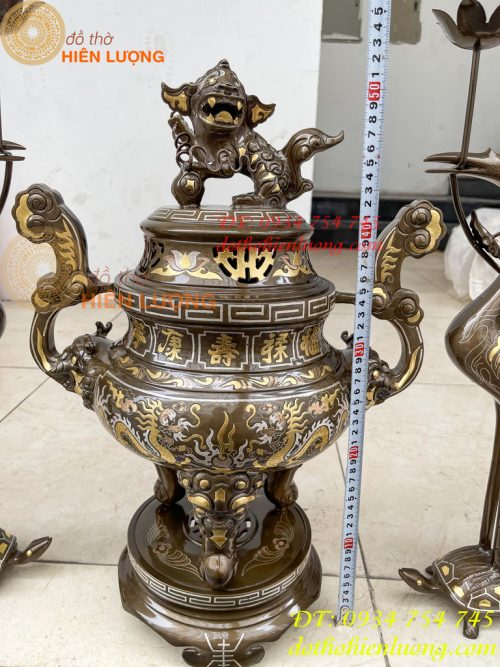 Bộ Đỉnh 50cm Khảm Tam Khí Ngũ Sự