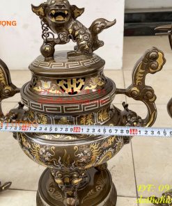 Bộ Đỉnh 50cm Khảm Tam Khí Ngũ Sự