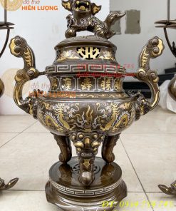 Bộ Đỉnh 50cm Khảm Tam Khí Ngũ Sự