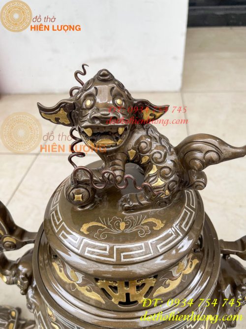 Bộ Đỉnh 50cm Khảm Tam Khí Ngũ Sự