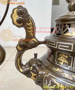 Bộ Đỉnh 50cm Khảm Tam Khí Ngũ Sự