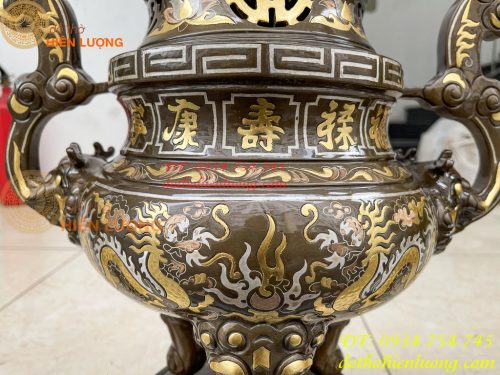 Bộ Đỉnh 50cm Khảm Tam Khí Ngũ Sự