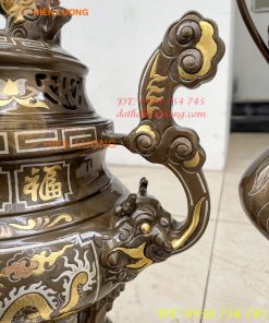Bộ Đỉnh 50cm Khảm Tam Khí Ngũ Sự