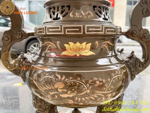 Bộ Đỉnh 50cm Khảm Tam Khí Ngũ Sự