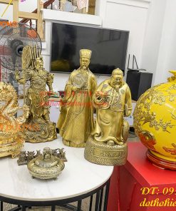 Bình Hút Lộc Thuận Buồm Gốm Bát Tràng Dát Vàng Cao 41cm