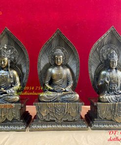 Bộ Tượng Sa Bà Tam Thánh Bằng Đồng Cao 40cm