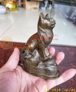 Tượng Mèo Việt Nam Bằng Đồng Phong Thủy