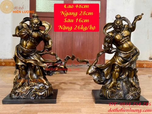Cặp Kim Cang Lực Sĩ Bằng Đồng Cao 48cm