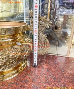 Bát Hương Tai Rồng 30cm Bằng Đồng Vàng