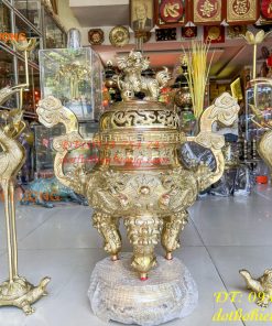 Bộ Tam Sự Đỉnh Rồng Nổi Bằng Đồng Cực Đẹp