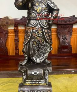 Tượng Trần Hưng Đạo Cao 70cm Khảm Ngũ Sắc Bằng Đồng