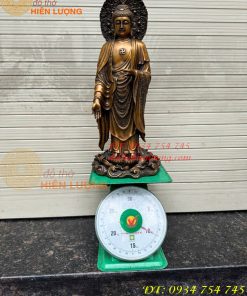 Bộ Tây Phương Tam Thánh Phật Đứng Bằng Đồng Hun