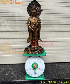Bộ Tây Phương Tam Thánh Phật Đứng Bằng Đồng Hun
