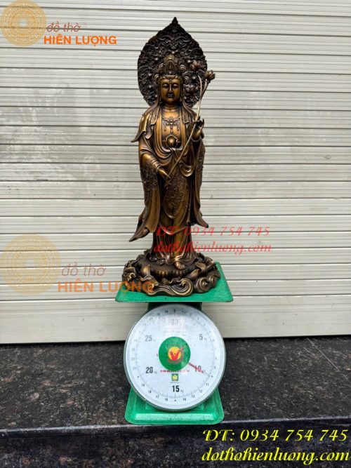 Bộ Tây Phương Tam Thánh Phật Đứng Bằng Đồng Hun
