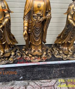 Bộ Tây Phương Tam Thánh Phật Đứng Bằng Đồng Hun