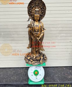 Bộ Tây Phương Tam Thánh Phật Đứng Bằng Đồng Hun